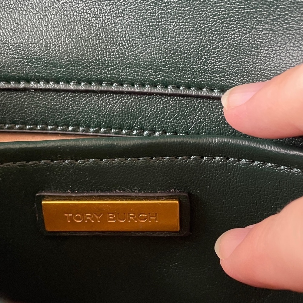 Tory Burch Dark Green Quilted Shoulder Bag - Picture 6 of 7